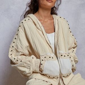 014 🎁 POL The Harbor Double Gauze 3 Jacket In Natural